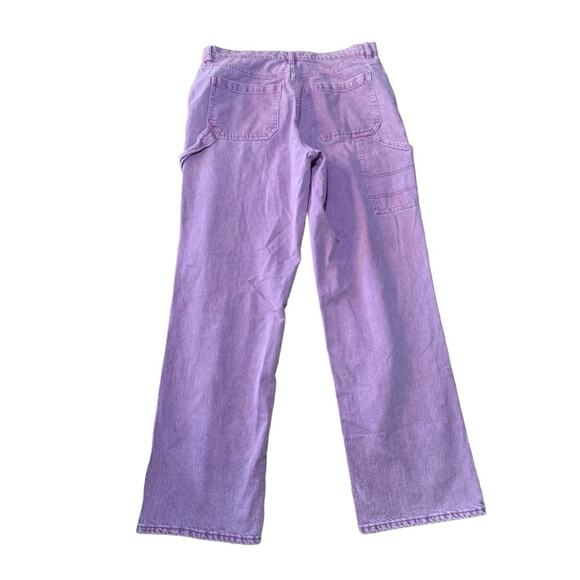 Pacsun womens size 30 baggy carpenter lilac jeans purple wide leg basic grunge - Picture 3 of 11